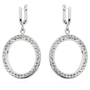 Сребърни обеци с кристали от Sw® SO128 Crystal