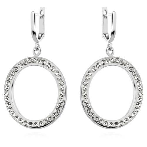 Сребърни обеци с кристали от Sw® SO128 Crystal