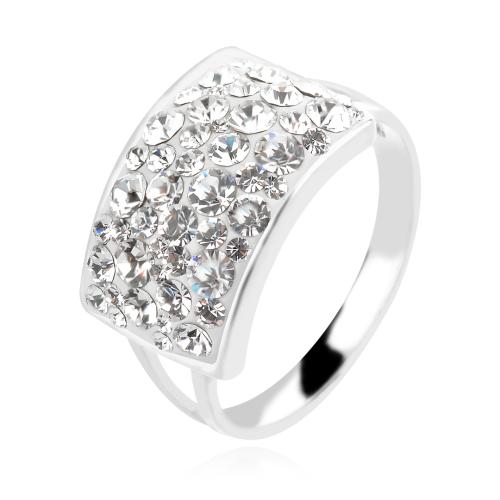 Сребърен пръстен с кристали от Sw® SP650 Crystal