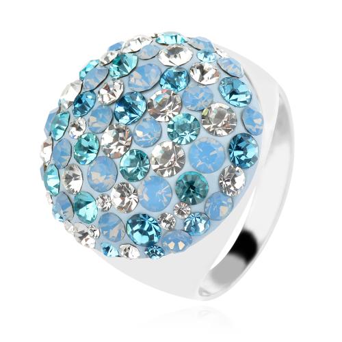 Сребърен Пръстен С Кристали От Sw® SP704 Deep Blue