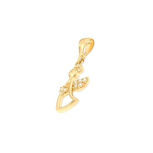 Златно ангелче с циркони