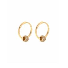 Златни обеци халки с бели циркони Златни обеци халки с бели циркони