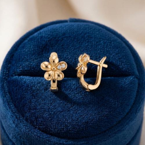 Детски златни обеци Цветенца