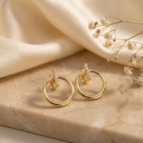 Златни обеци Circle Elegance