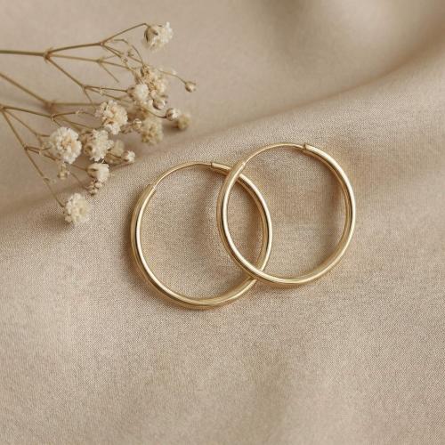 Златни обеци халки 15мм