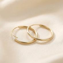 Златни обеци халки 15мм Златни обеци халки 15мм