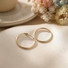 Златни обеци халки 15мм Златни обеци халки 15мм