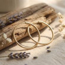 Златни обеци халки 15мм Златни обеци халки 15мм