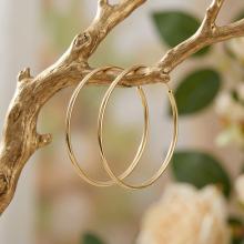 Големи златни обеци халки 70 мм Големи златни обеци халки 70 мм