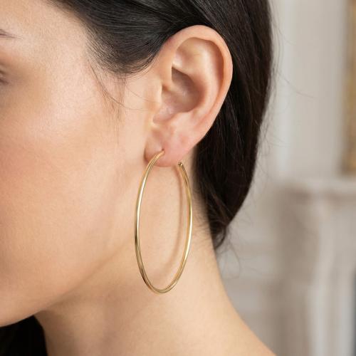 Големи златни обеци халки 70 мм