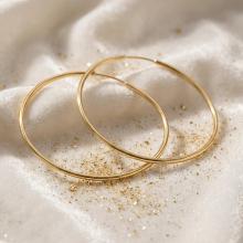 Големи златни обеци халки 70 мм Големи златни обеци халки 70 мм