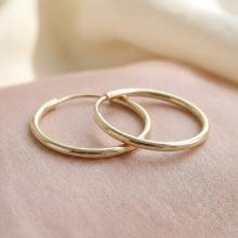 Златни обеци халки 12мм