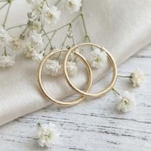 Златни обеци халки 12мм