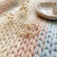 Детски златни обеци халки 9мм