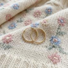 Детски златни обеци халки 9мм