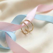 Детски златни обеци халки 9мм