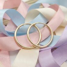 Детски златни обеци халки 9мм