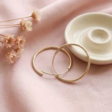 Детски златни обеци халки 9мм