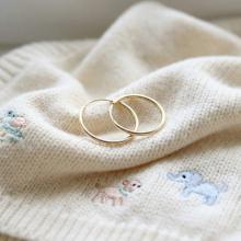 Детски златни обеци халки 9мм