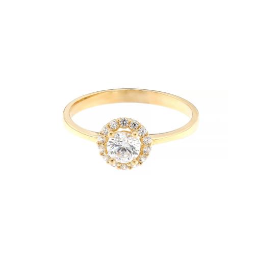 Дамски златен пръстен Слънце