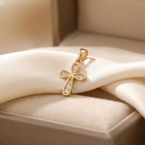 Златно кръстче с циркони