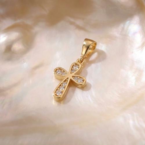 Златно кръстче с циркони