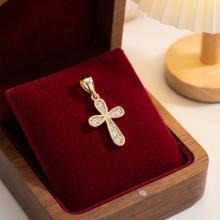 Златно кръстче с циркони