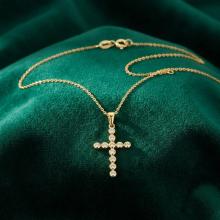 Златно кръстче с циркони