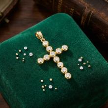 Златно кръстче с циркони