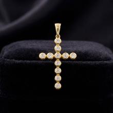 Златно кръстче с циркони