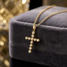 Златно кръстче с циркони