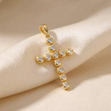 Златно кръстче с циркони