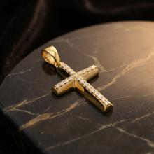 Златно кръстче с циркони Златно кръстче с циркони