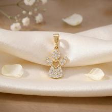 Златно ангелче с циркони