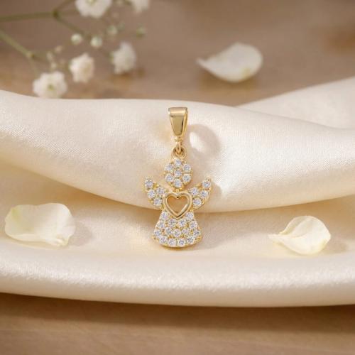 Златно ангелче с циркони