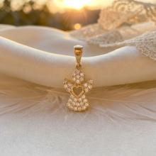 Златно ангелче с циркони