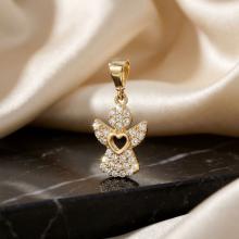 Златно ангелче с циркони