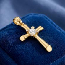 Златно кръстче с циркони