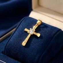 Златно кръстче с циркони