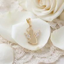 Златно ангелче с циркони Златно ангелче с циркони