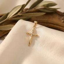 Златно кръстче с циркони Златно кръстче с циркони