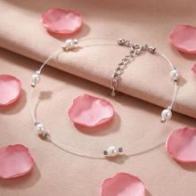 Сребърна гривна с перли