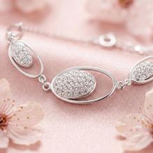 Сребърна гривна с кристали от Sw® SG402 Crystal