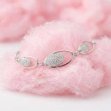 Сребърна гривна с кристали от Sw® SG402 Crystal