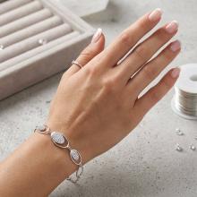 Сребърна гривна с кристали от Sw® SG402 Crystal