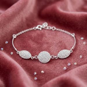Сребърна гривна с кристали от Sw® SG407 Crystal