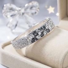 Сребърна гривна с кристали от Sw® SG417 Crystal and Steel Drops