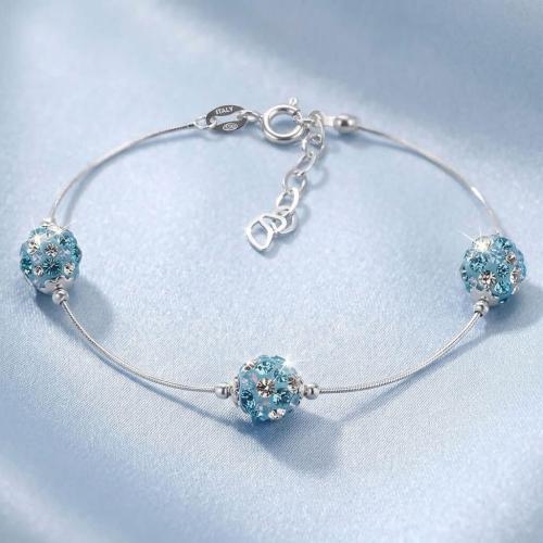 Сребърна гривна Mauritius с кристали от Sw® Deep Blue