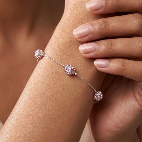 Сребърна гривна Mauritius с кристали от Sw® Rose Shade