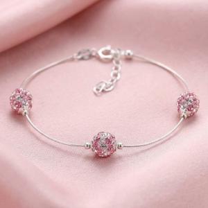 Сребърна гривна Mauritius с кристали от Sw® Rose Shade